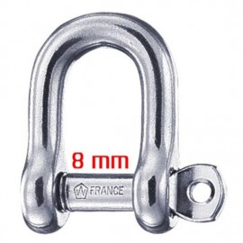 Manille droite autobloquante 8 mm