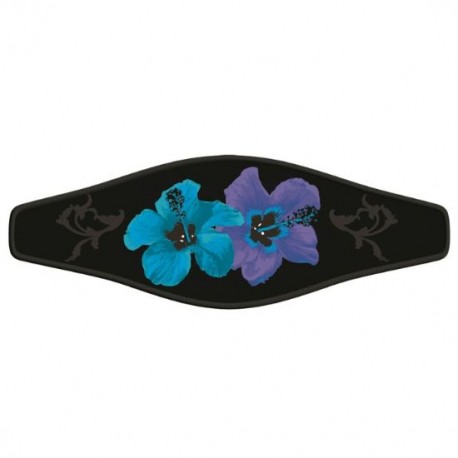 Neoprene Maskenband - Hibiscus blue