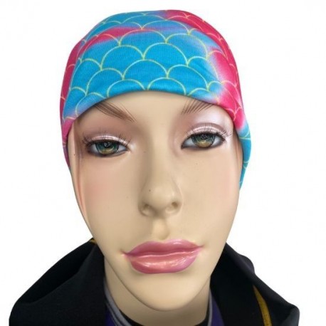 Bandeau de tête sirène rose et bleu
