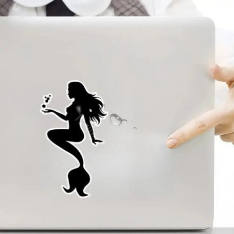 Autocollant Mermaid 13 cm noir
