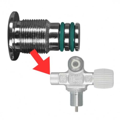 Blindschraube für DIN Ventil RECHTS ausbaufähig, bis 300 Bar