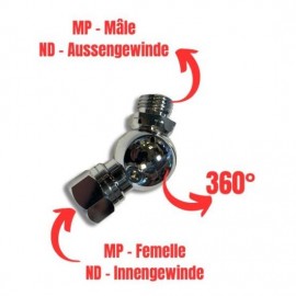 Kugelgelenk 360° für 2. Stufe Atemregler Kugelgelenk 360° für 2. Stufe Atemregler