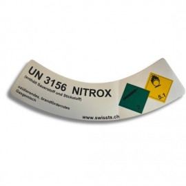 Etiquette autocollante bouteille Nitrox 204 mm