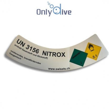 Etiquette autocollante bouteille Nitrox 204 mm